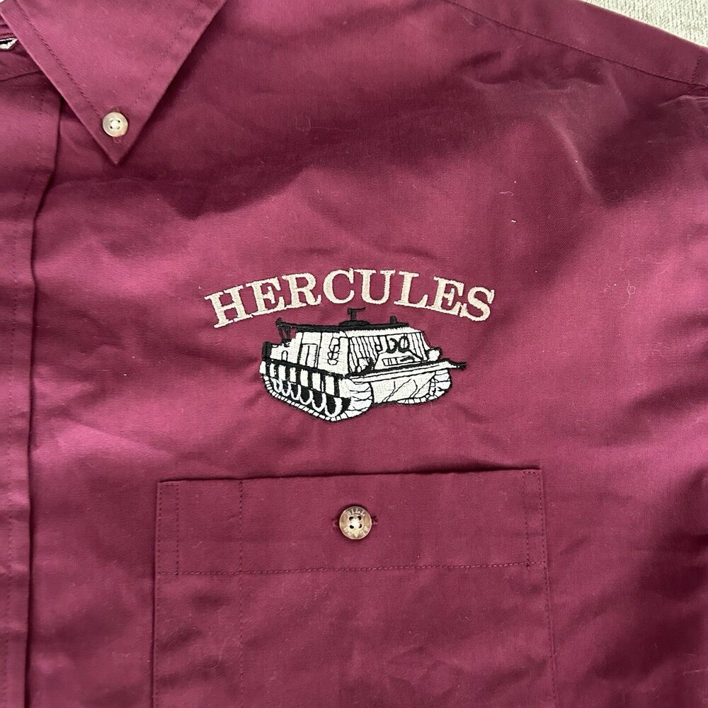 M88 Hercules Military Tank Button Up Shirt Mens XL Dark Red Long Sleeve New VTG